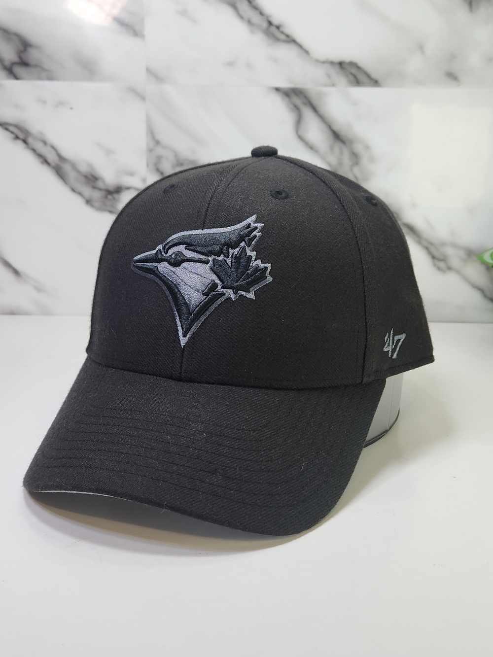 Blue Jays Cap. Toronto Baseball Hat Black With Grey Logo. Adjustable.